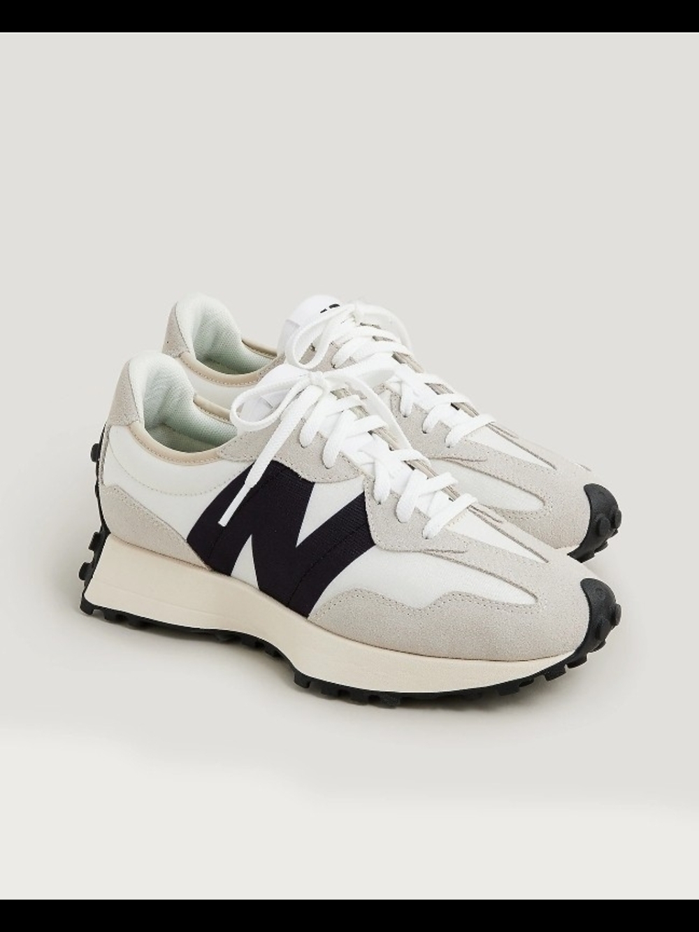 New Balance Beige and Black Retro Sneakers